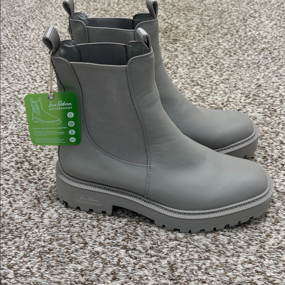Sam Edelman Laguna grey leather boots 9.5